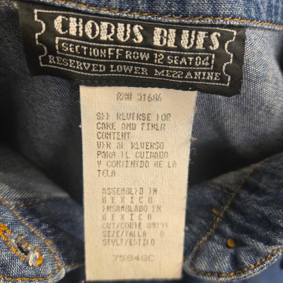 Chorus Blues Vintage 90s Western Country Cottage Denim Button Up Maxi Dress 8 - Picture 8 of 12